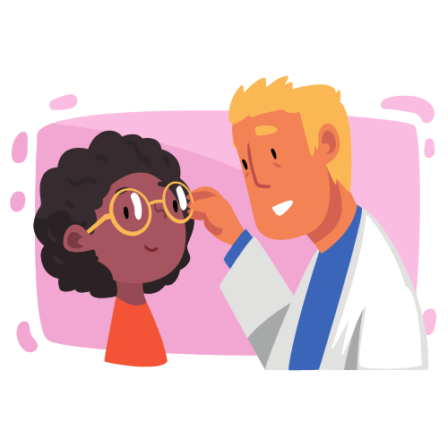Doctor examining patient illustration